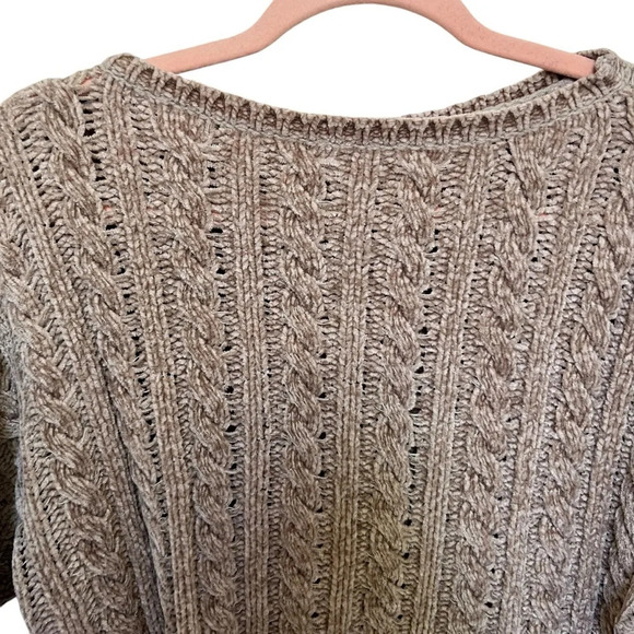 Philosophy Chunky Cable Knit Sweater Tan Size Large - Picture 4 of 9